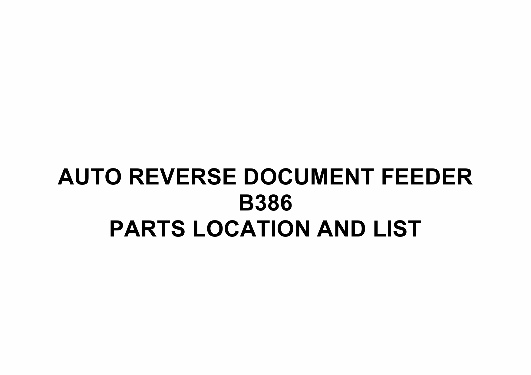 RICOH Options B386 AUTO-REVERSE-DOCUMENT-FEEDER Parts Catalog PDF download-1